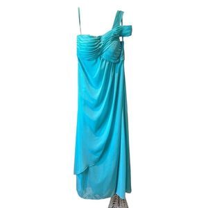 Morilee By Madeline Gardner Teal One Shoulder Chi… - image 1